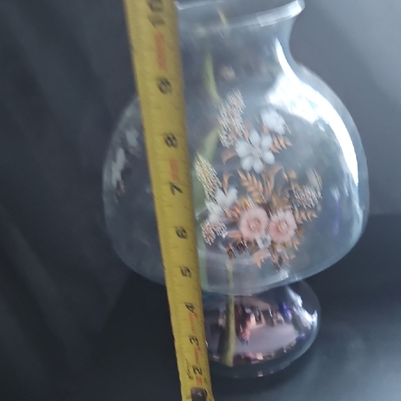 PartyLite Clear Glass Candle Holder with Floral Design - Picture 9 of 9